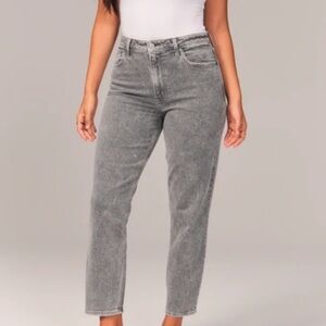 Abercrombie Curve Love The Mom High Rise Jeans Women’s 32 14S Gray Denim